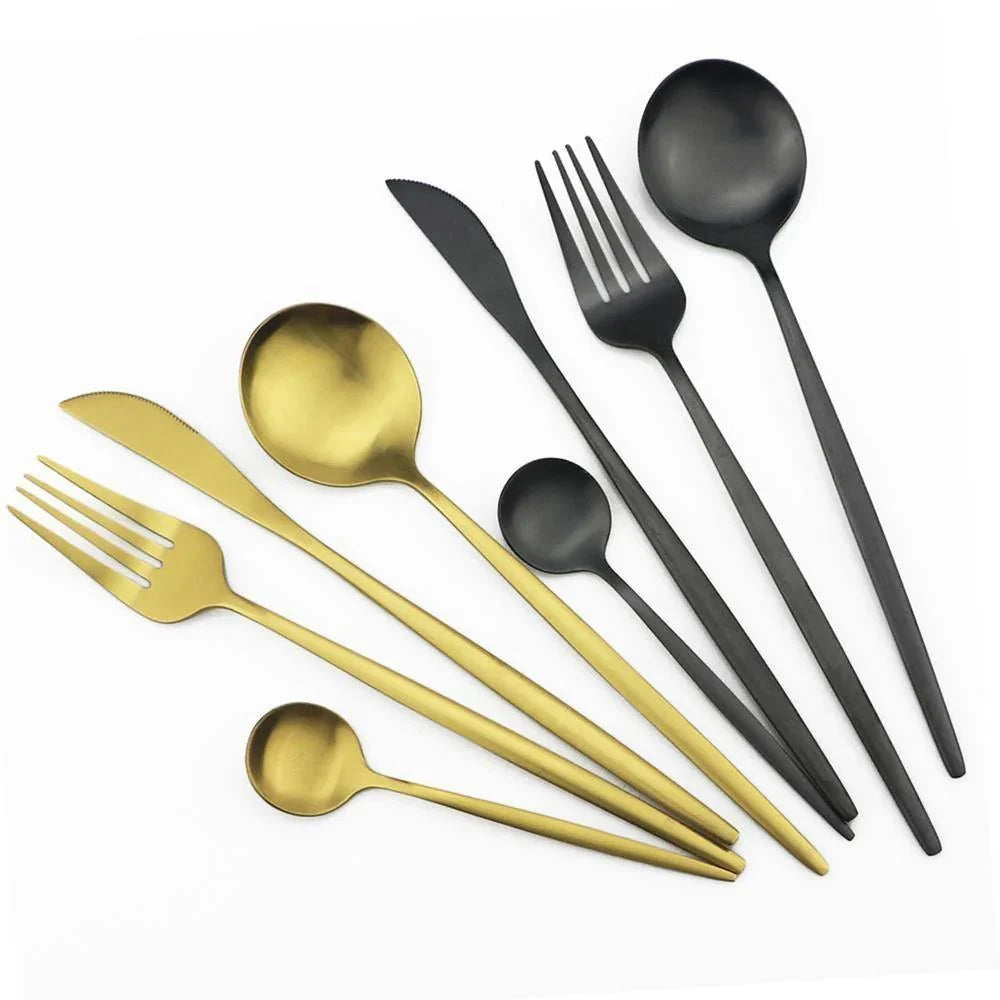 30-Piece Stainless Steel Cutlery Set Minimalist Design-Kitchen & Dining > Cutlery-casanuva-casanuva