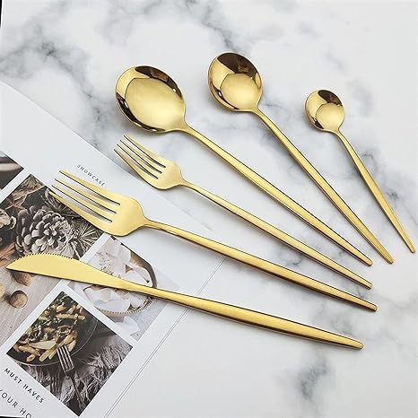 30-Piece Stainless Steel Cutlery Set Minimalist Design-Kitchen & Dining > Cutlery-casanuva-casanuva