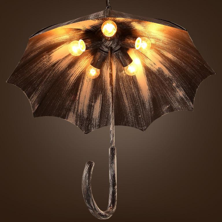 5-Light Retro Industrial Umbrella Chandelier-Lighting > Chandeliers & Pendant Lights-casanuva-220V-240V-Silver-casanuva
