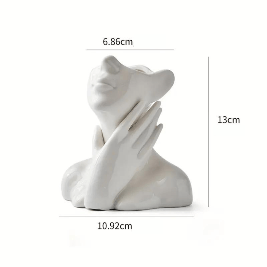 Abstract Face Ceramic Vase for Flowers-Home Decor > Vases-casanuva-Glamorous-Medium-casanuva
