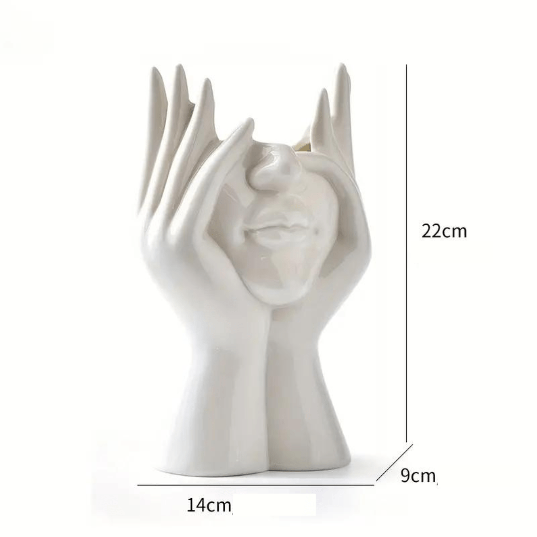 Abstract Face Ceramic Vase for Flowers-Home Decor > Vases-casanuva-Sophisticated-Large-casanuva