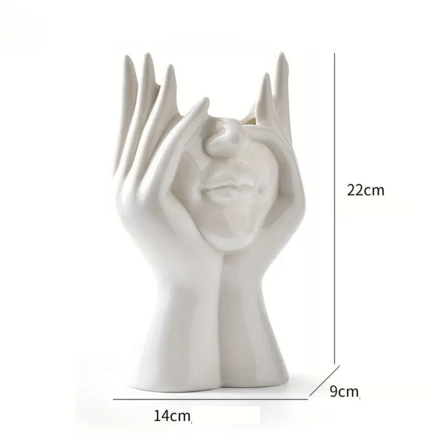 Abstract Face Ceramic Vase for Flowers-Home Decor > Vases-casanuva-Sophisticated-Large-casanuva