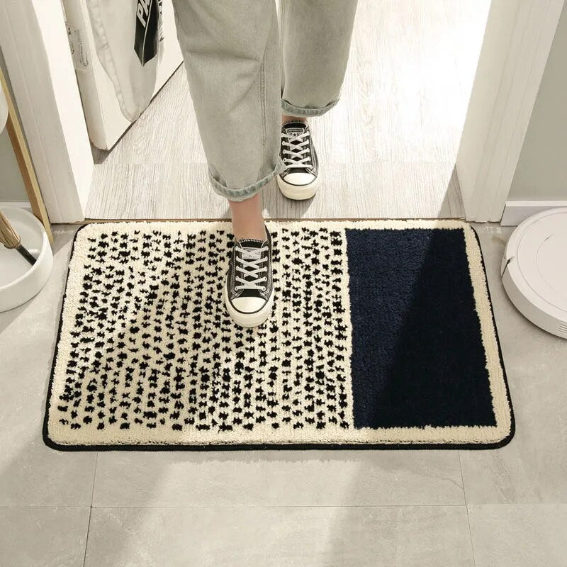 Abstract Non-Slip Bath Mat Scandinavian Style Handcrafted Bathroom Rug-Bedding & Bath > Bath Mats-casanuva-casanuva
