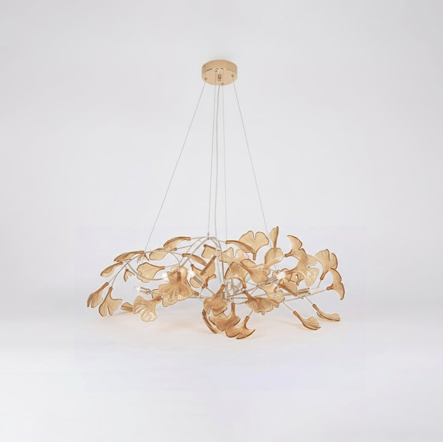 Acrylic Ginkgo Leaf Pendant Light-Lighting > Pendant Lights-casanuva-80cmx40cmx40cm-Gold & Coffee-casanuva
