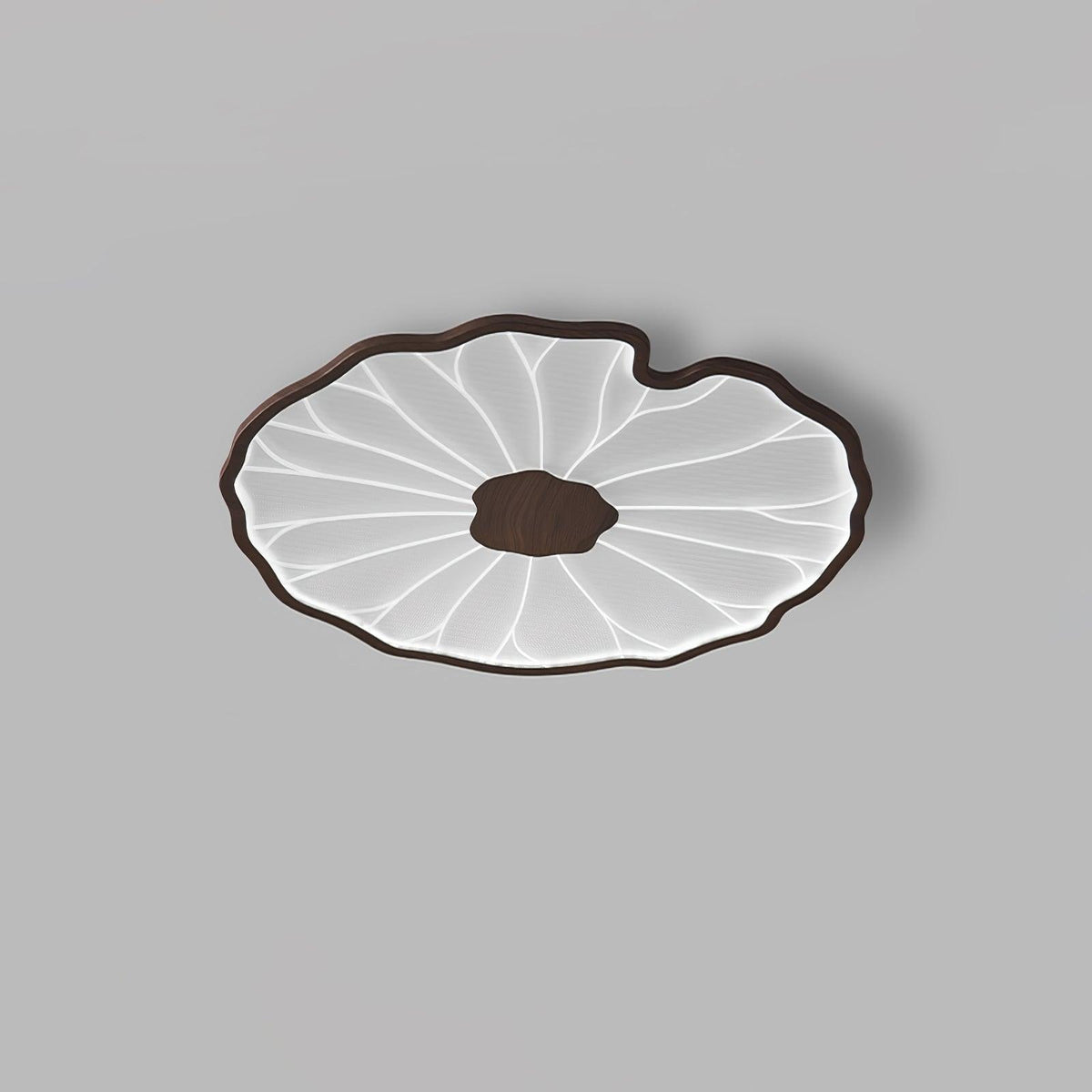 Acrylic Lotus Leaf Ceiling Lamp-Lighting > Ceiling Lights-casanuva-40cmx4cm-Walnut Wood Grain Finish-Warm Light-casanuva