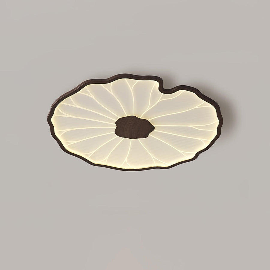 Acrylic Lotus Leaf Ceiling Lamp-Lighting > Ceiling Lights-casanuva-52cmx4cm-Walnut Wood Grain Finish-Warm Light-casanuva