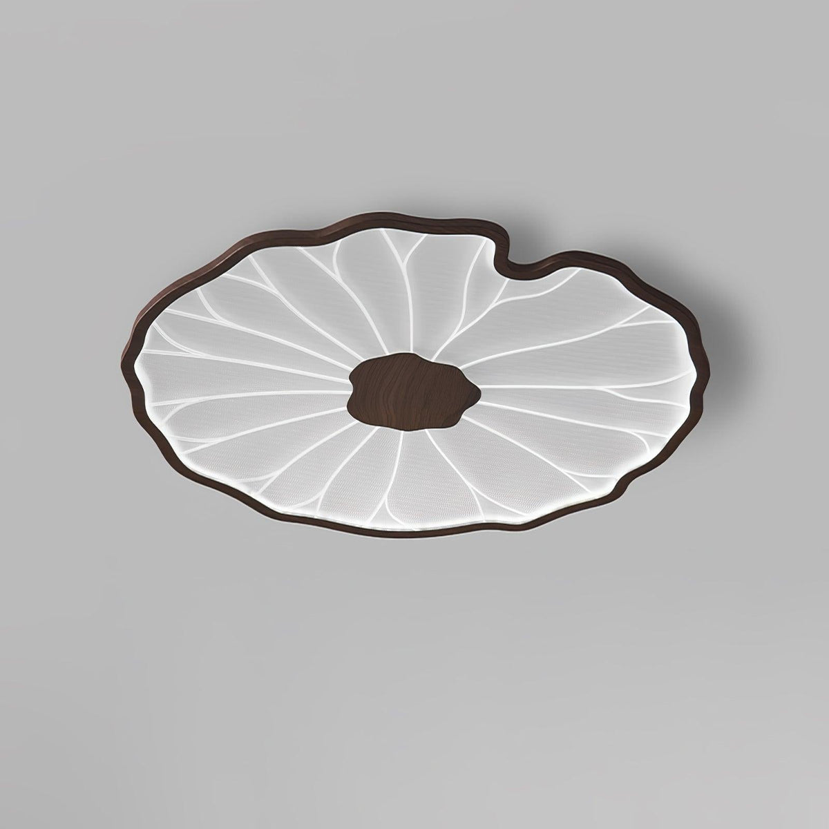 Acrylic Lotus Leaf Ceiling Lamp-Lighting > Ceiling Lights-casanuva-72cmx4cm-Walnut Wood Grain Finish-Warm Light-casanuva