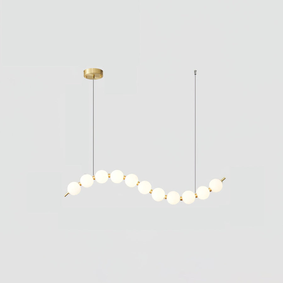 Acrylic Pearl Chandelier Necklace-Lighting > Chandeliers & Pendant Lights-casanuva-100cmx10cmx20cm-Brass & White Acrylic-Warm Light-casanuva