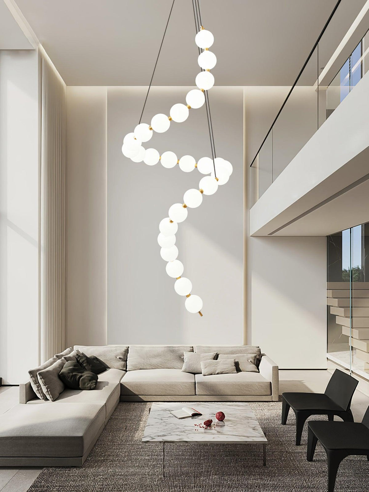 Acrylic Pearl Chandelier Necklace-Lighting > Chandeliers & Pendant Lights-casanuva-casanuva