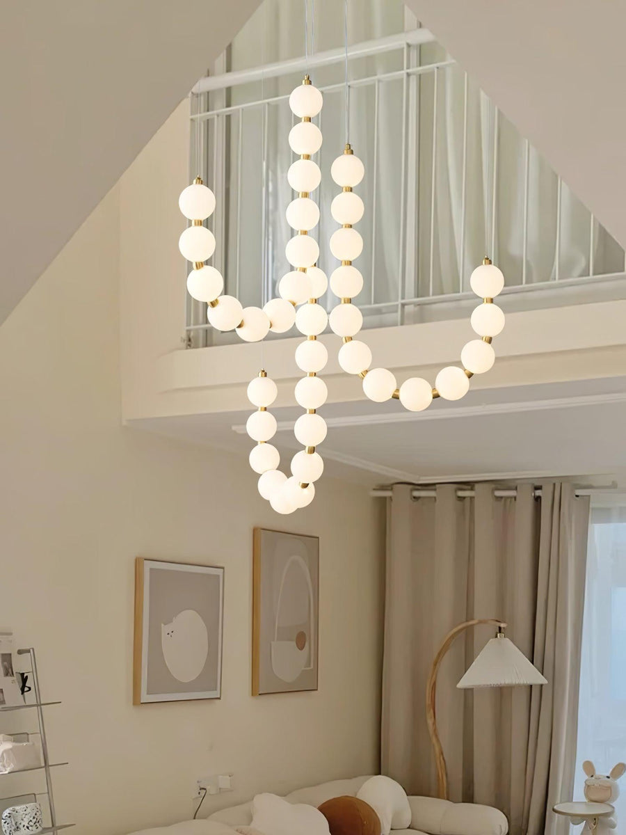 Acrylic Pearl Chandelier Necklace-Lighting > Chandeliers & Pendant Lights-casanuva-casanuva