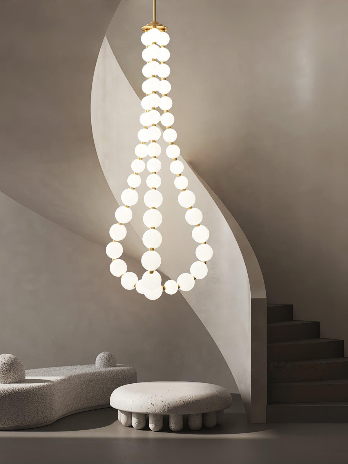 Acrylic Pearl Chandelier Necklace-Lighting > Chandeliers & Pendant Lights-casanuva-casanuva