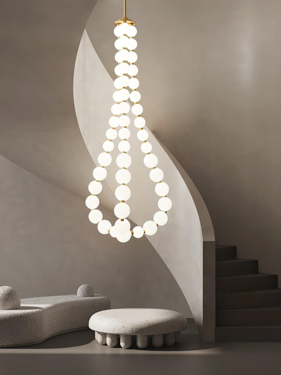 Acrylic Pearl Chandelier Necklace-Lighting > Chandeliers & Pendant Lights-casanuva-casanuva