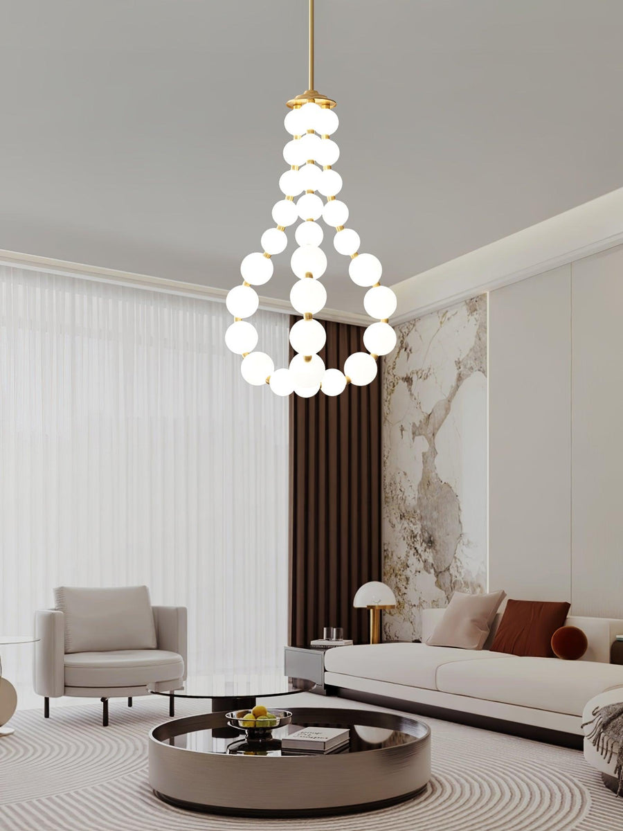 Acrylic Pearl Chandelier Necklace-Lighting > Chandeliers & Pendant Lights-casanuva-casanuva