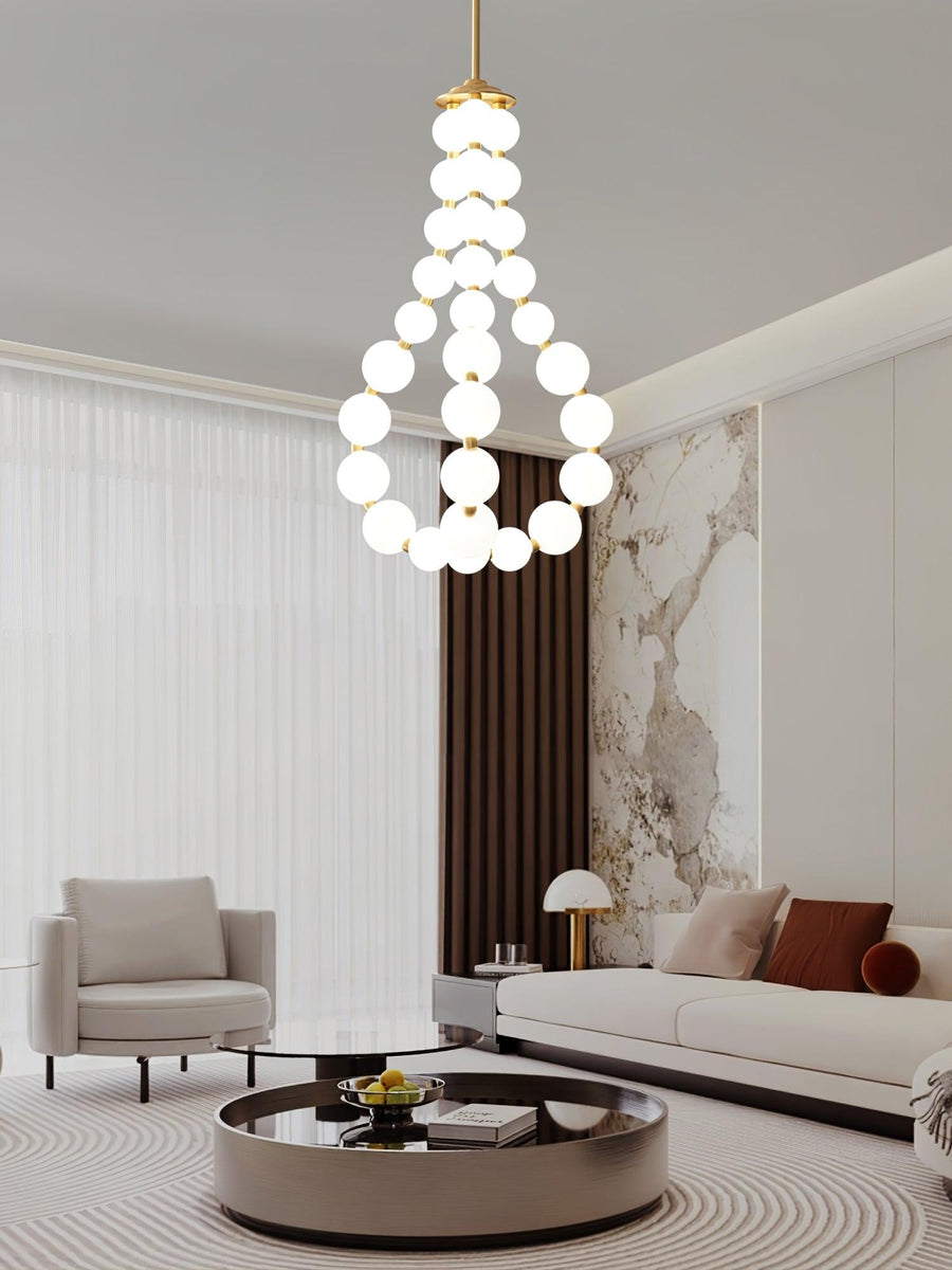 Acrylic Pearl Chandelier Necklace-Lighting > Chandeliers & Pendant Lights-casanuva-casanuva