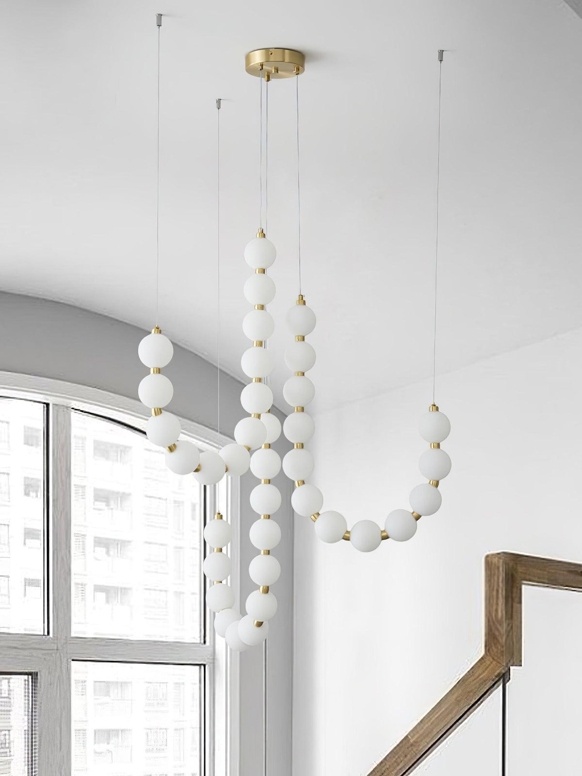 Acrylic Pearl Chandelier Necklace-Lighting > Chandeliers & Pendant Lights-casanuva-casanuva