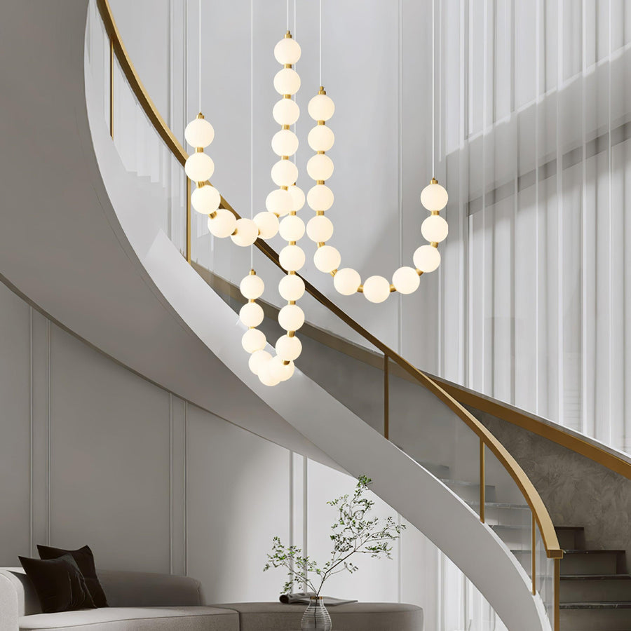 Acrylic Pearl Chandelier Necklace-Lighting > Chandeliers & Pendant Lights-casanuva-casanuva