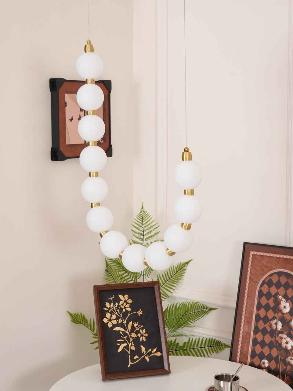 Acrylic Pearl Chandelier Necklace-Lighting > Chandeliers & Pendant Lights-casanuva-casanuva