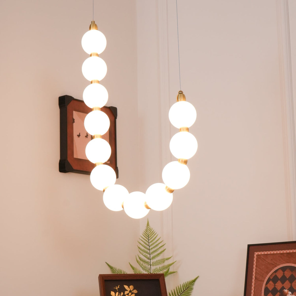 Acrylic Pearl Chandelier Necklace-Lighting > Chandeliers & Pendant Lights-casanuva-casanuva