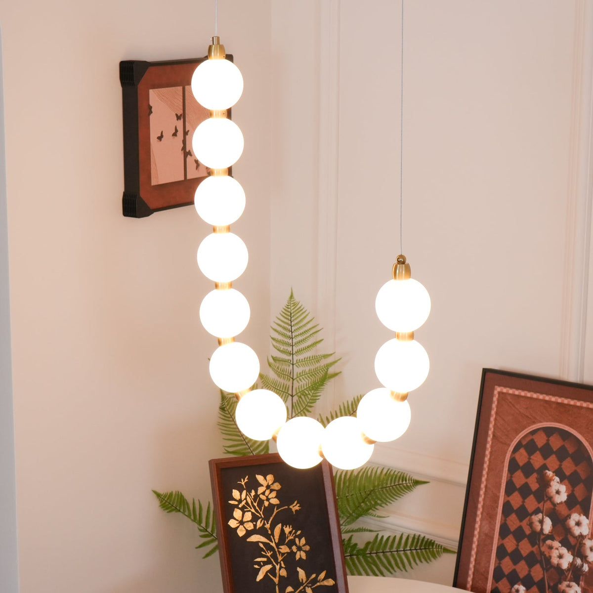 Acrylic Pearl Chandelier Necklace-Lighting > Chandeliers & Pendant Lights-casanuva-casanuva