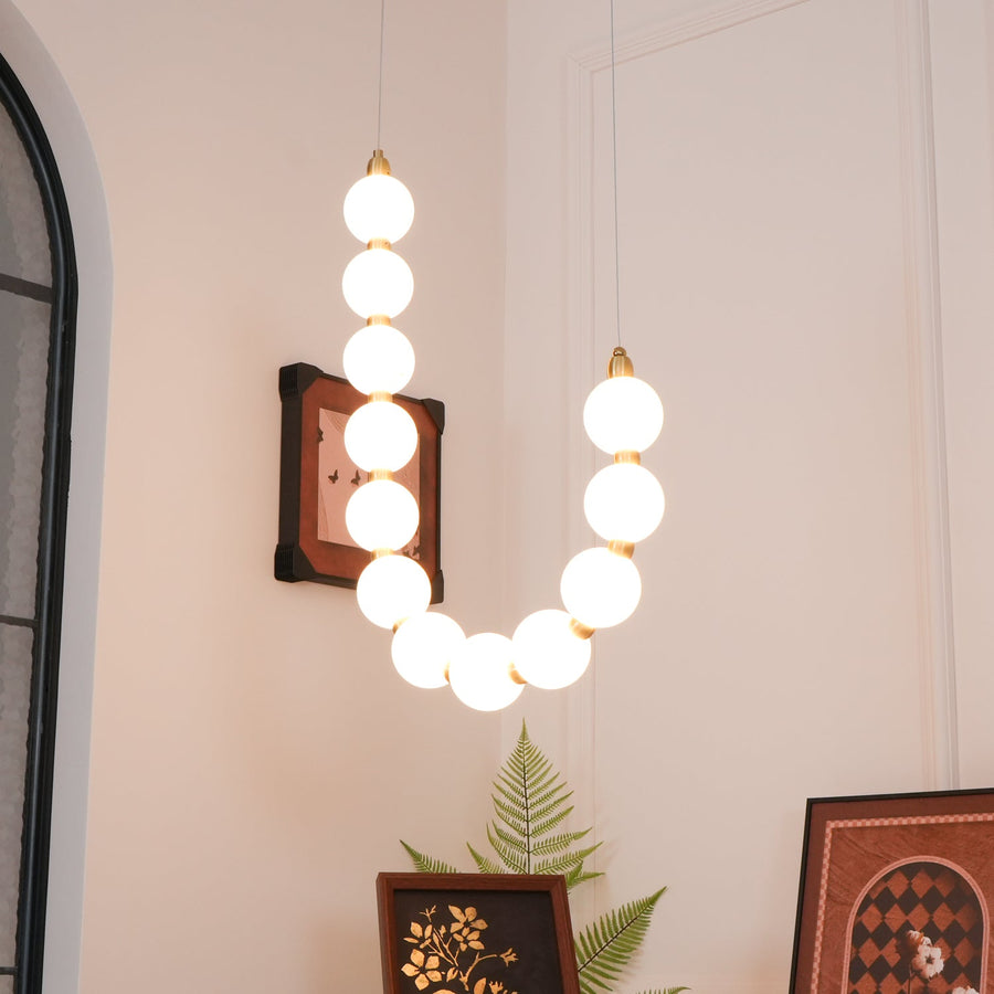 Acrylic Pearl Chandelier Necklace-Lighting > Chandeliers & Pendant Lights-casanuva-casanuva
