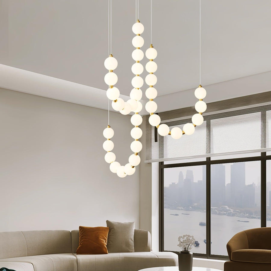 Acrylic Pearl Chandelier Necklace-Lighting > Chandeliers & Pendant Lights-casanuva-casanuva
