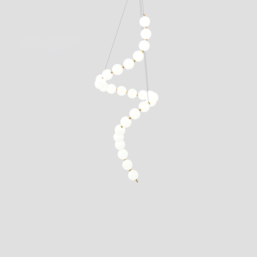 Acrylic Pearl Chandelier Necklace-Lighting > Chandeliers & Pendant Lights-casanuva-70cmx200m-Brass & White Acrylic-Warm Light-casanuva