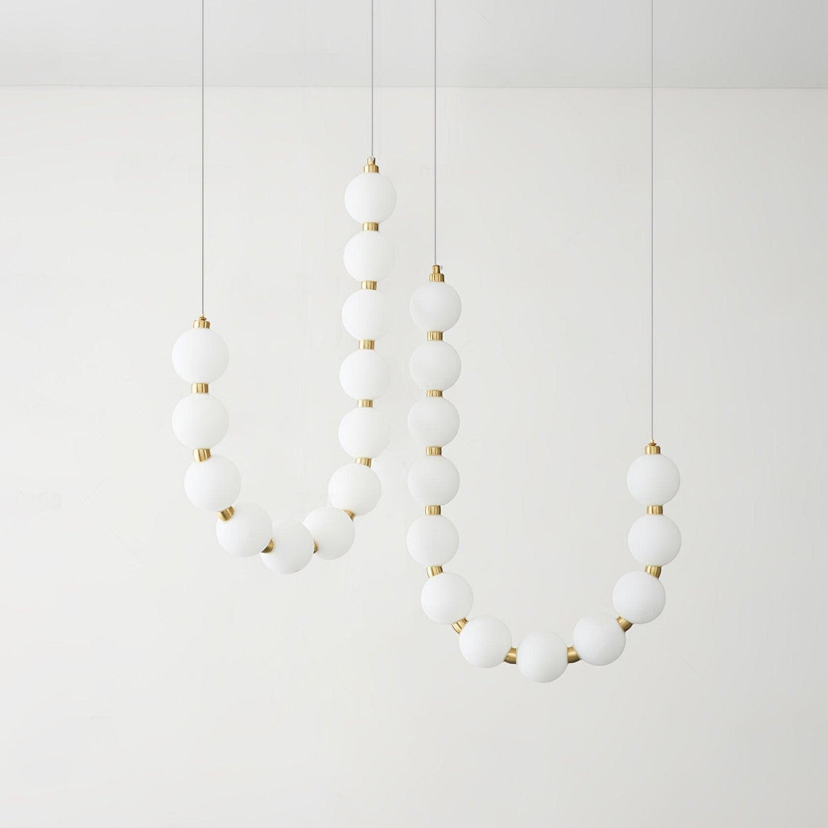 Acrylic Pearl Chandelier Necklace-Lighting > Chandeliers & Pendant Lights-casanuva-75cmx65m-Brass & White Acrylic-Warm Light-casanuva