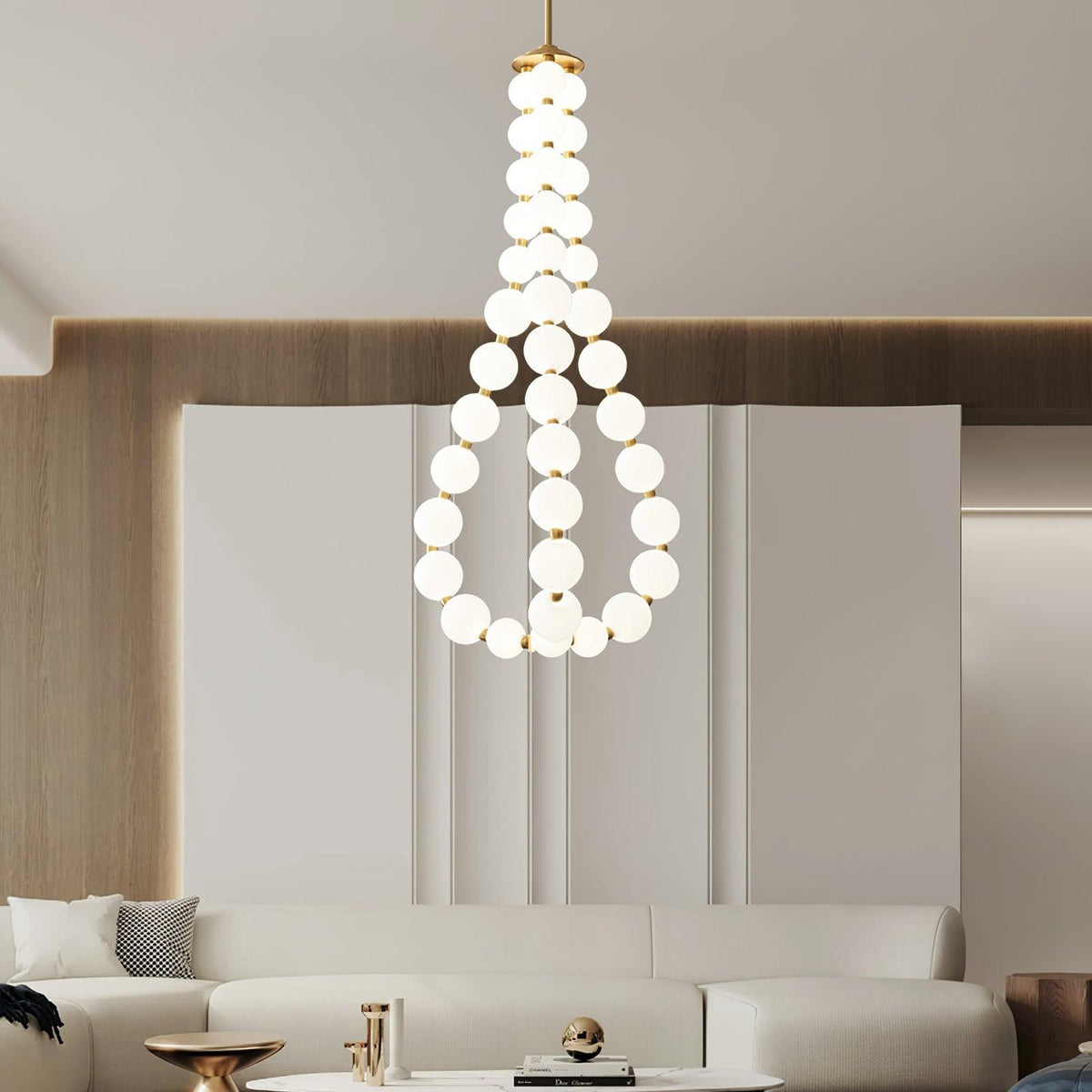 Acrylic Pearl Chandelier Necklace-Lighting > Chandeliers & Pendant Lights-casanuva-casanuva
