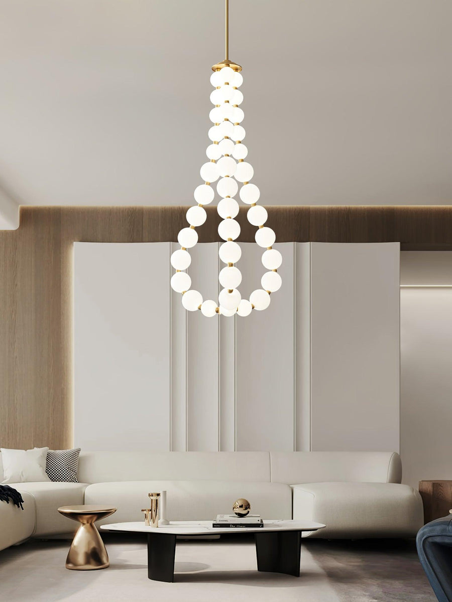Acrylic Pearl Chandelier Necklace-Lighting > Chandeliers & Pendant Lights-casanuva-casanuva