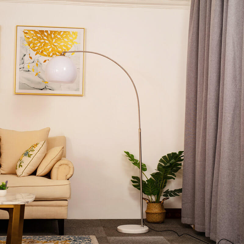 Acrylic Shade Floor Lamp 1-Light Globe Design-Lighting > Floor Lamps-casanuva-Foot Switch-100V-120V-White-casanuva
