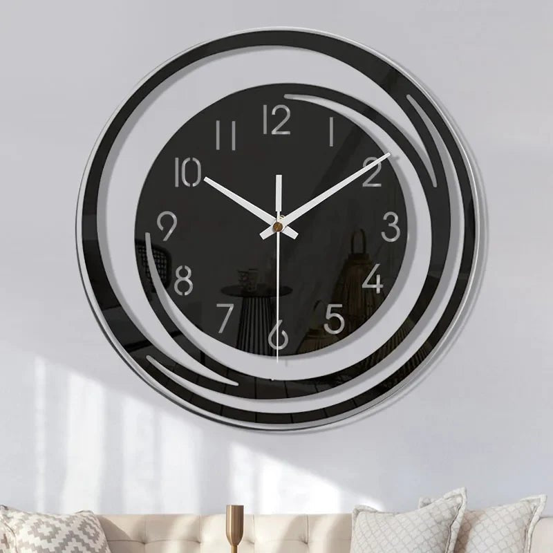 Acrylic Wall Clock Black Silent Operation-Home Decor > Clocks-casanuva-Black-casanuva