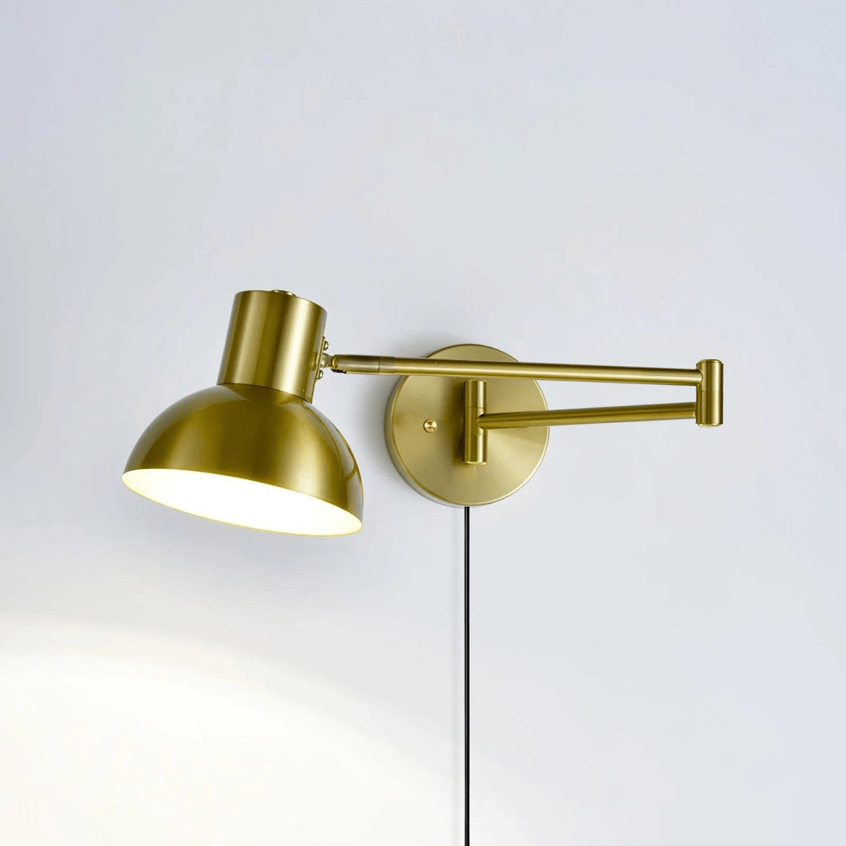Adjustable Plug In Wall Lamp with Arm-Lighting > Wall Lights-casanuva-37cmx15cm-Gold-US Plug-casanuva