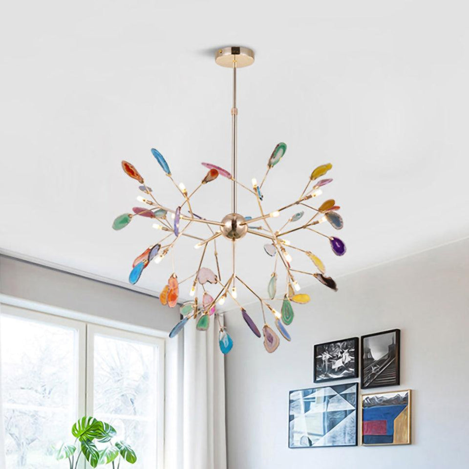Agate Chandelier Light Fixture-Lighting > Chandeliers & Pendant Lights-casanuva-casanuva