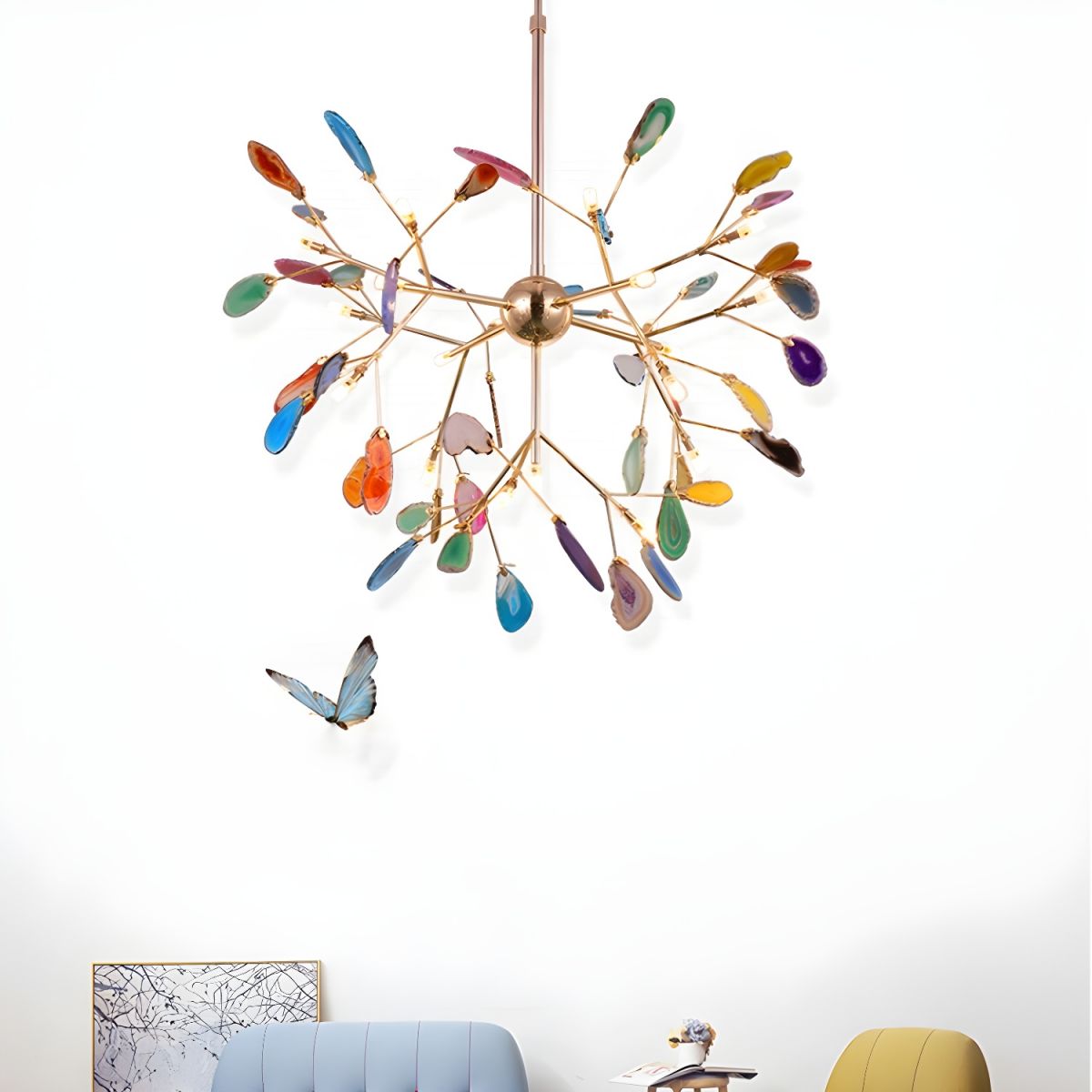 Agate Chandelier Light Fixture-Lighting > Chandeliers & Pendant Lights-casanuva-casanuva