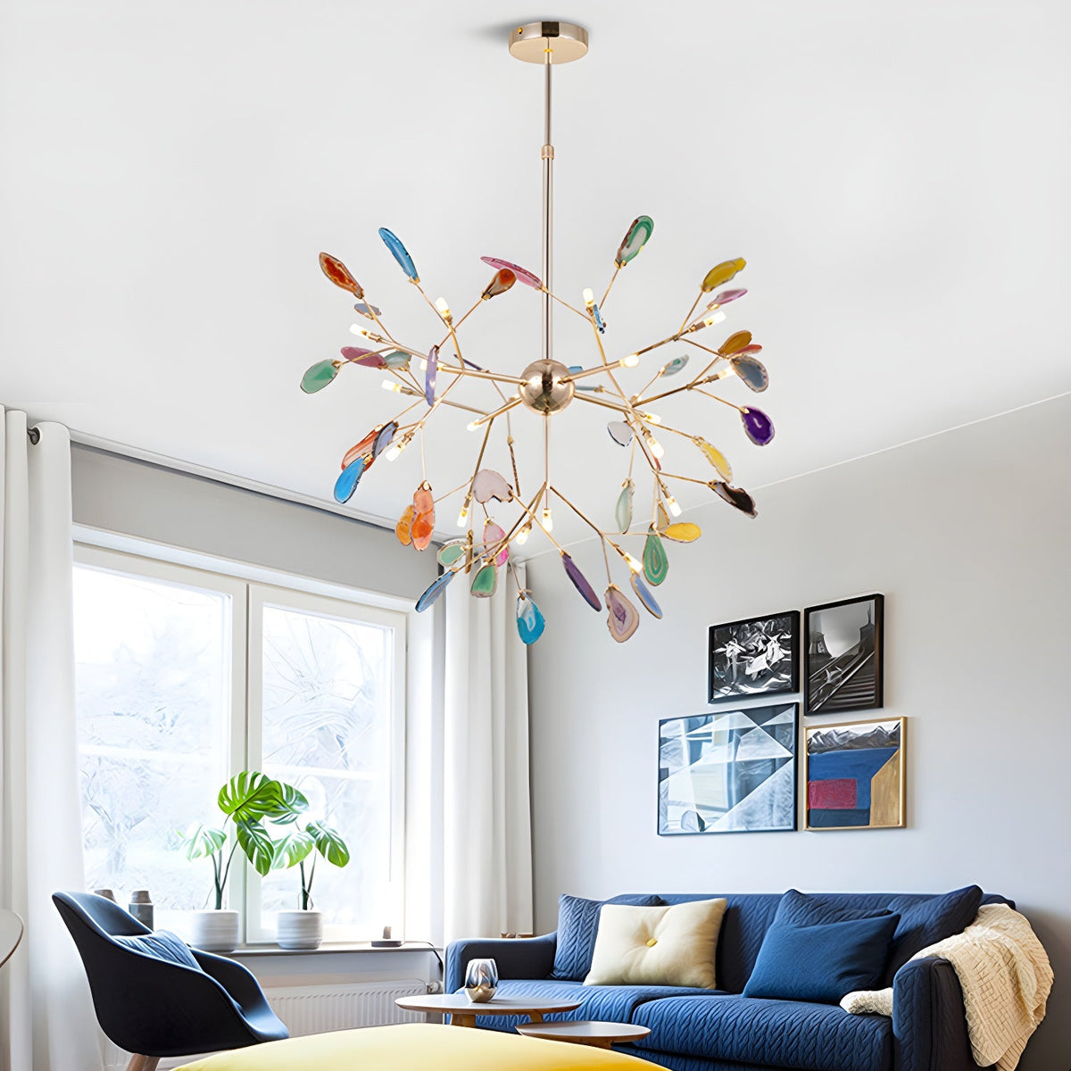 Agate Chandelier Light Fixture-Lighting > Chandeliers & Pendant Lights-casanuva-casanuva