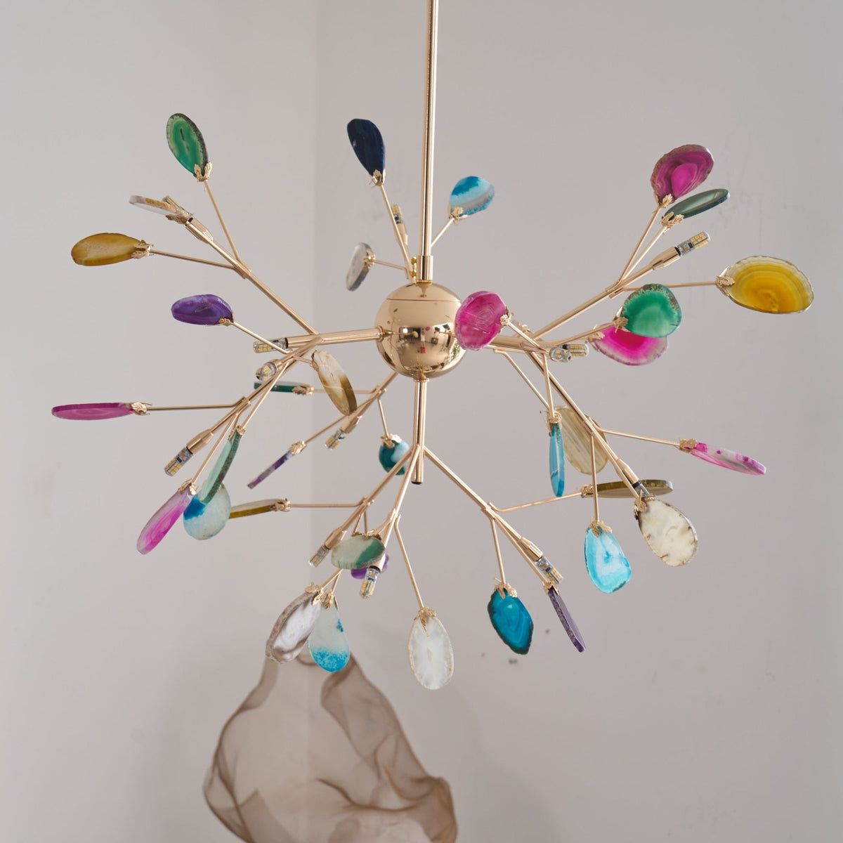 Agate Chandelier Light Fixture-Lighting > Chandeliers & Pendant Lights-casanuva-casanuva