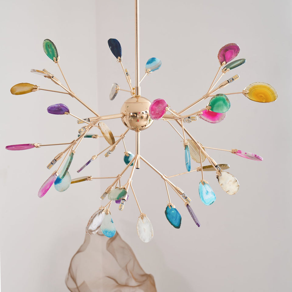 Agate Chandelier Light Fixture-Lighting > Chandeliers & Pendant Lights-casanuva-casanuva