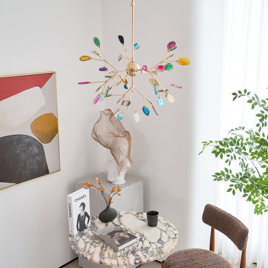 Agate Chandelier Light Fixture-Lighting > Chandeliers & Pendant Lights-casanuva-casanuva