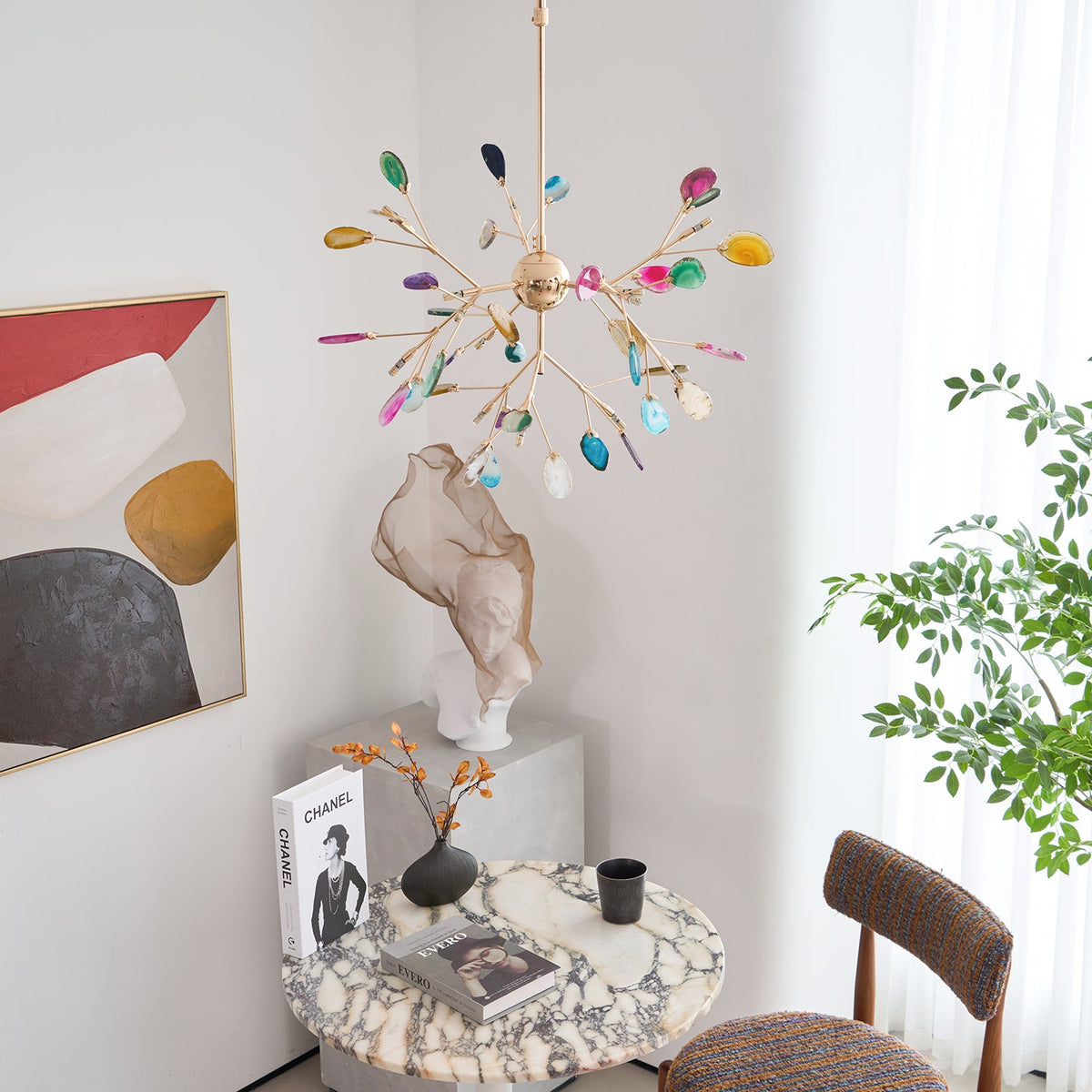 Agate Chandelier Light Fixture-Lighting > Chandeliers & Pendant Lights-casanuva-casanuva