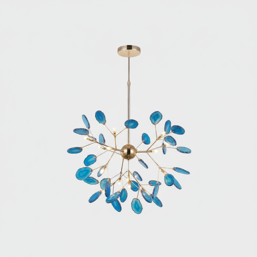 Agate Chandelier Light Fixture-Lighting > Chandeliers & Pendant Lights-casanuva-16 heads 60cmx50cm-Blue-casanuva