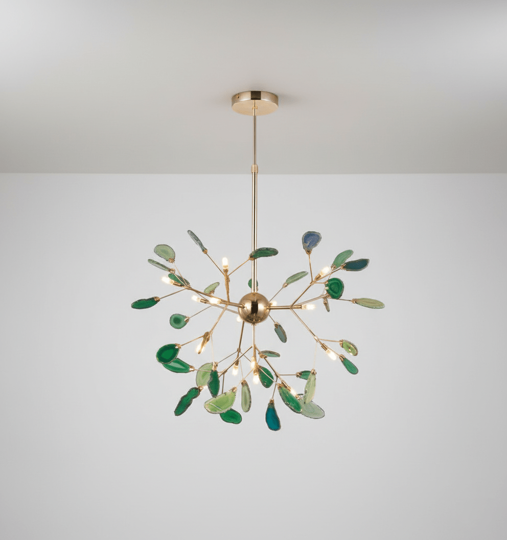 Agate Chandelier Light Fixture-Lighting > Chandeliers & Pendant Lights-casanuva-16 heads 60cmx50cm-Green-casanuva