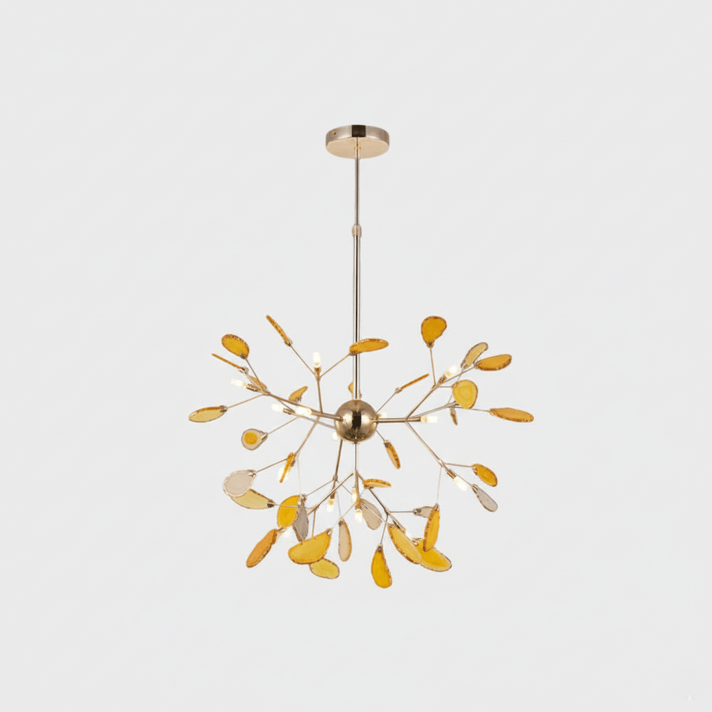 Agate Chandelier Light Fixture-Lighting > Chandeliers & Pendant Lights-casanuva-16 heads 60cmx50cm-Yellow-casanuva