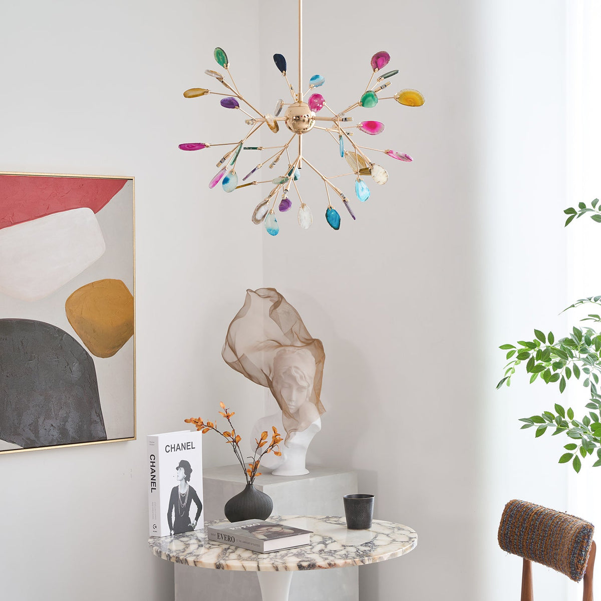 Agate Chandelier Light Fixture-Lighting > Chandeliers & Pendant Lights-casanuva-casanuva