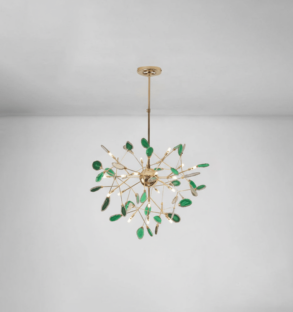 Agate Chandelier Light Fixture-Lighting > Chandeliers & Pendant Lights-casanuva-20 heads 75cmx55cm-Green-casanuva