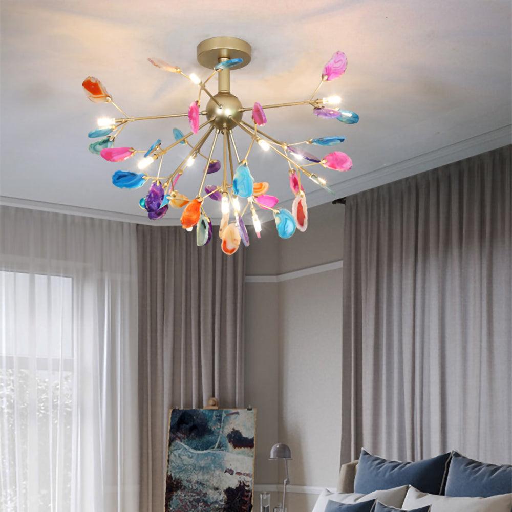 Agate Chandelier Light Fixture-Lighting > Chandeliers & Pendant Lights-casanuva-casanuva