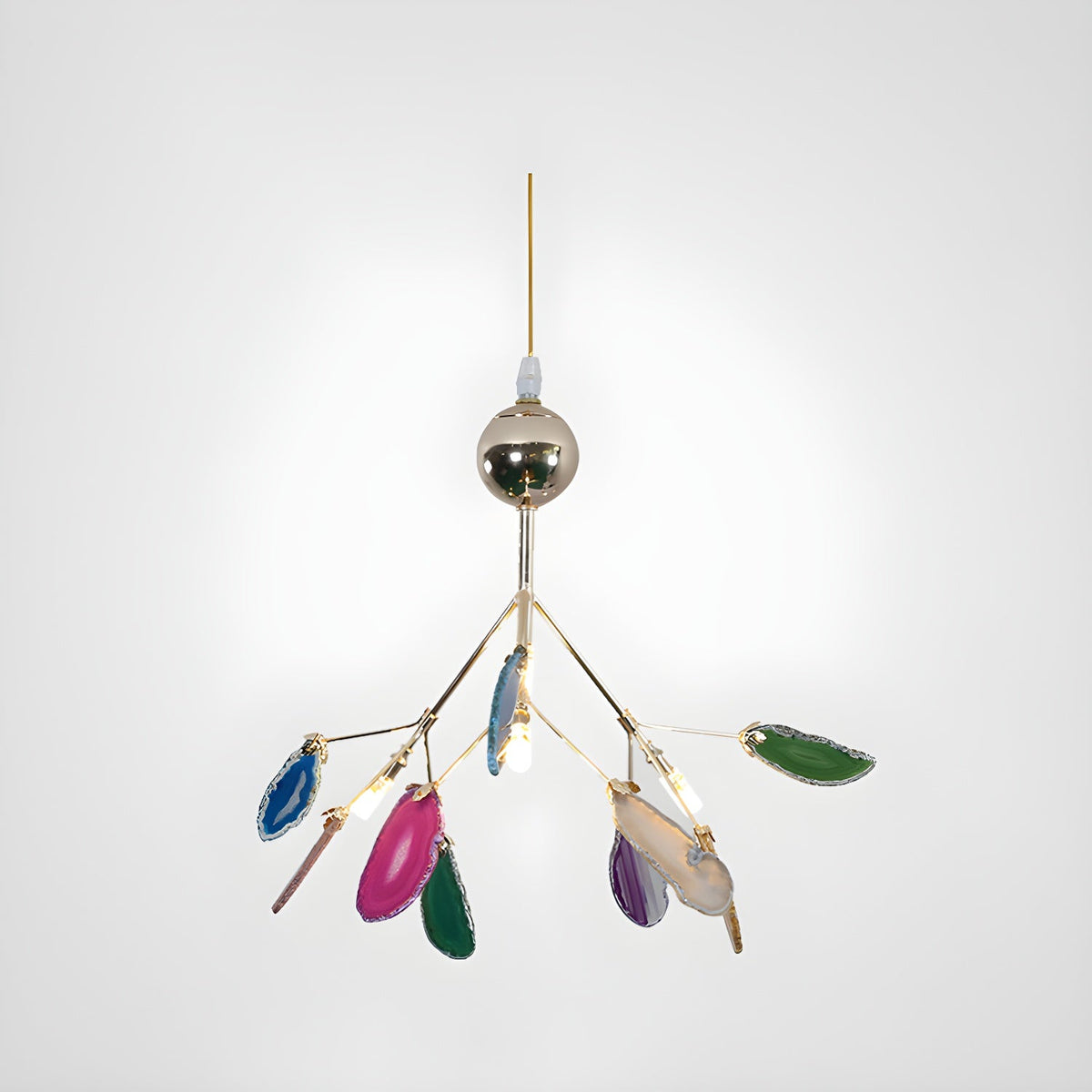 Agate Chandelier Light Fixture-Lighting > Chandeliers & Pendant Lights-casanuva-4 heads 30cmx30cm-Multicolor-casanuva