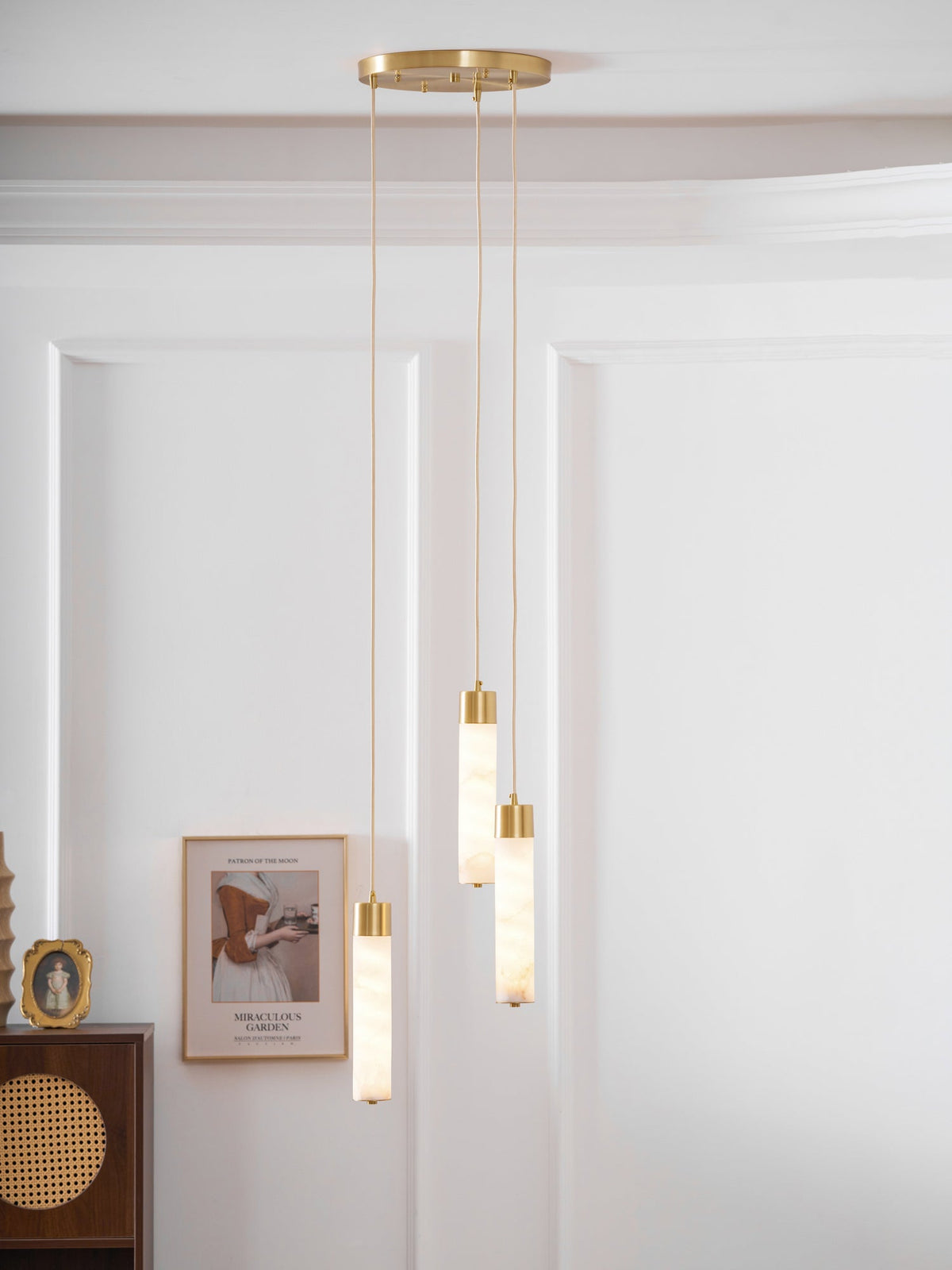 Alabaster Brass Pendant Lamp-Lighting > Pendant Lights-casanuva-casanuva