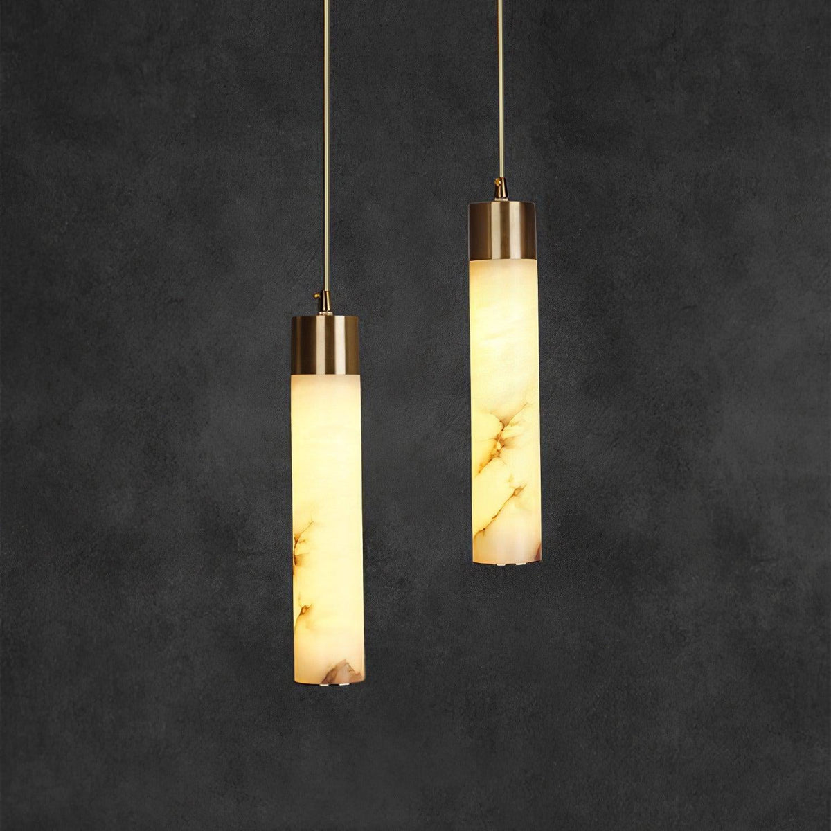 Alabaster Brass Pendant Lamp-Lighting > Pendant Lights-casanuva-casanuva