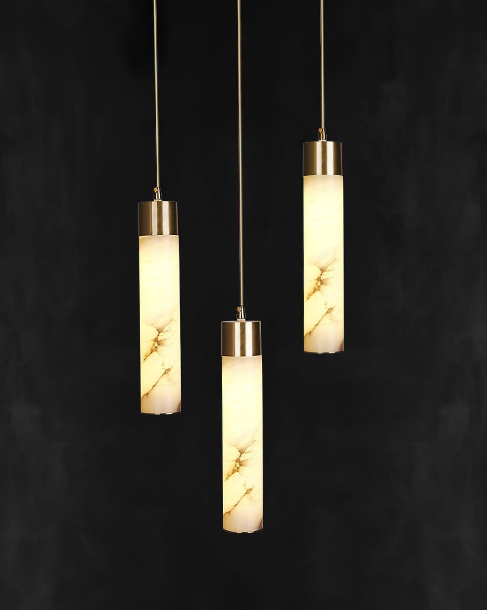 Alabaster Brass Pendant Lamp-Lighting > Pendant Lights-casanuva-casanuva