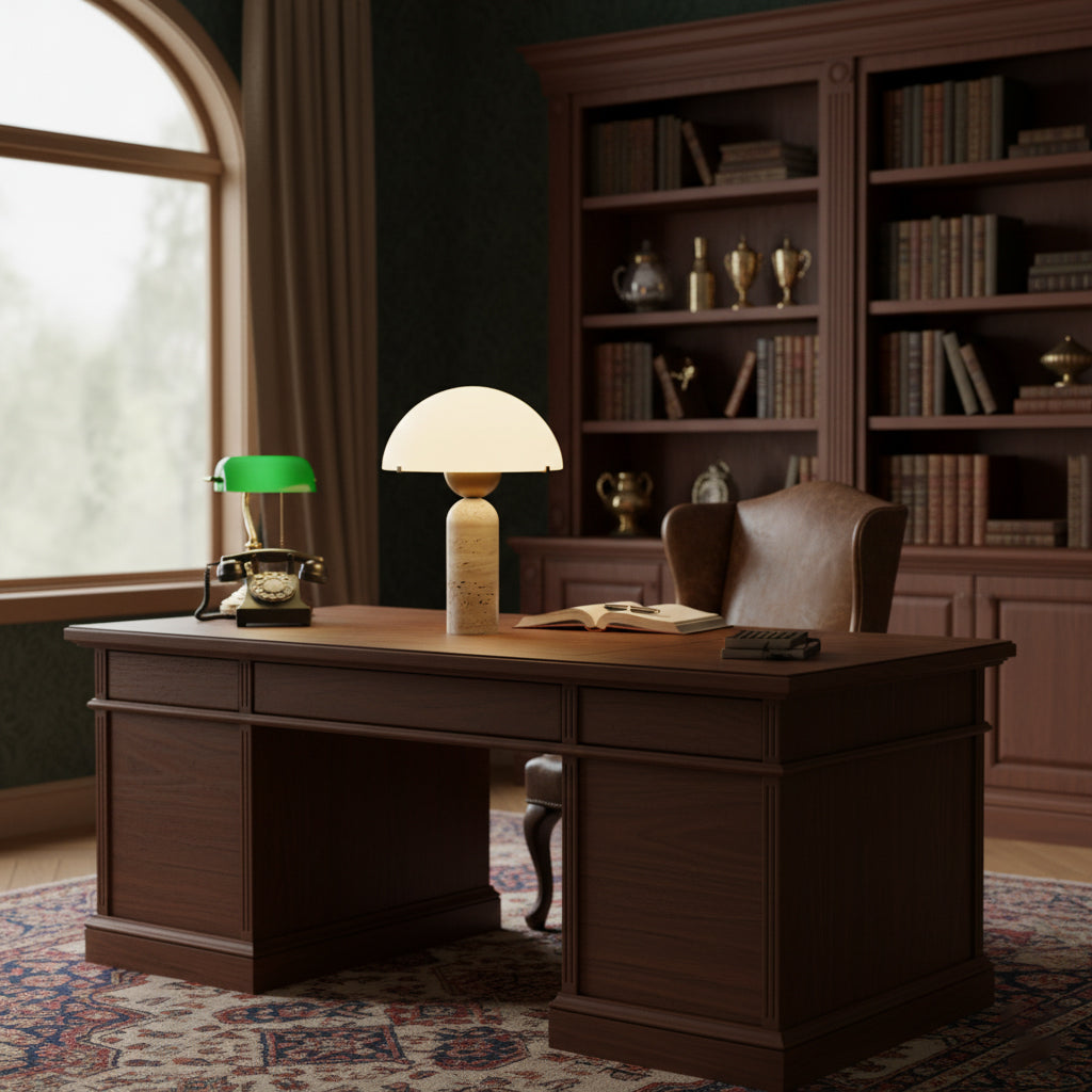 Alabaster Table Lamp with Elegant Design-Lighting > Table Lamps-casanuva-casanuva